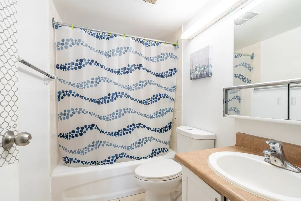 Bathroom in a suite at University Tower