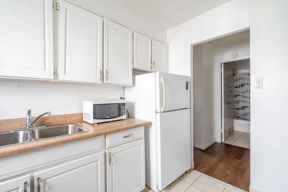 Kitchen in a suite at University Tower